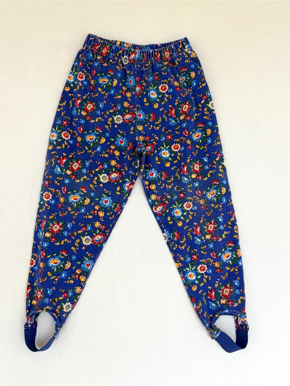 VTG Children’s Place Girl's Floral Leggings Blue Cottage 90s 2-3 Years Stirrup